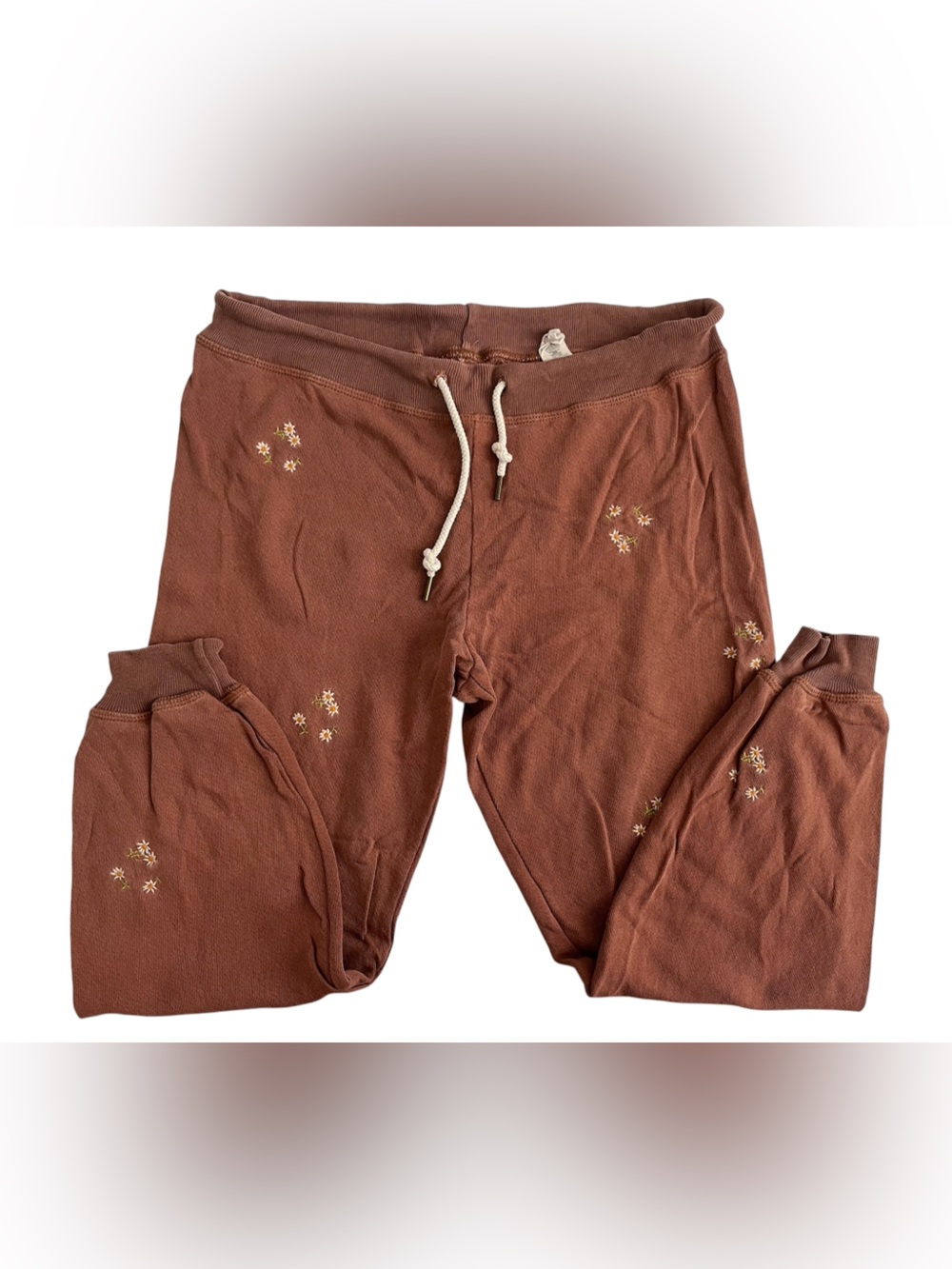 THE GREAT. Burnt red floral Drawstring Lounge Pants